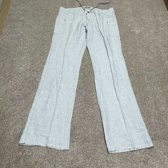 Horny toad womens wide leg pants sz 14 gray linen beachy lightweight minimalist - Picture 3 of 12